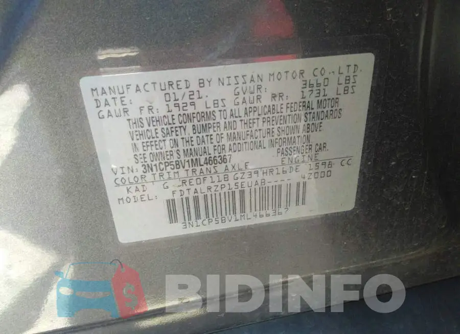3N1CP5BV1ML466367 Photo# 9