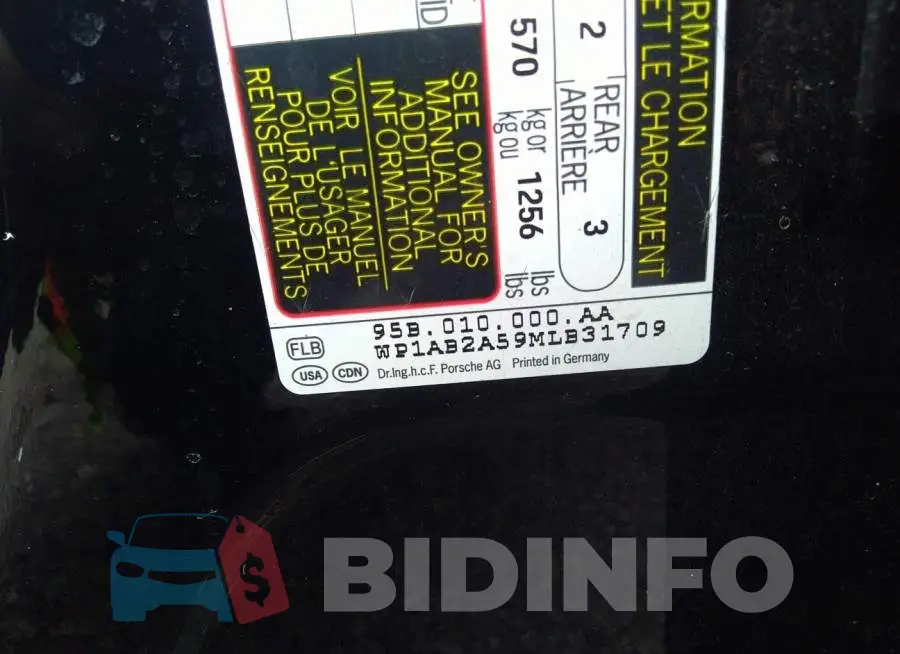 WP1AB2A59MLB31709 Photo# 9