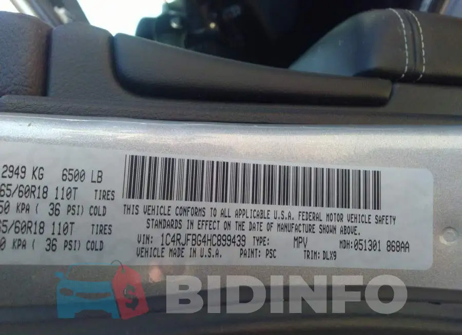 1C4RJFBG4HC899439 Photo# 9