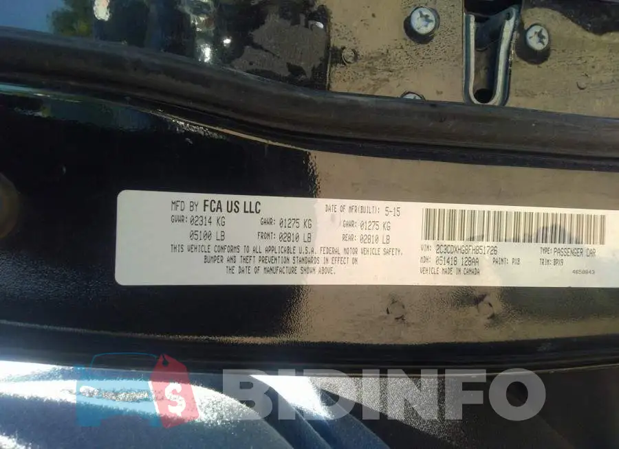 2C3CDXHG8FH851726 Photo# 9