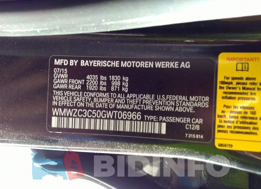 WMWZC3C50GWT06966 Photo# 9