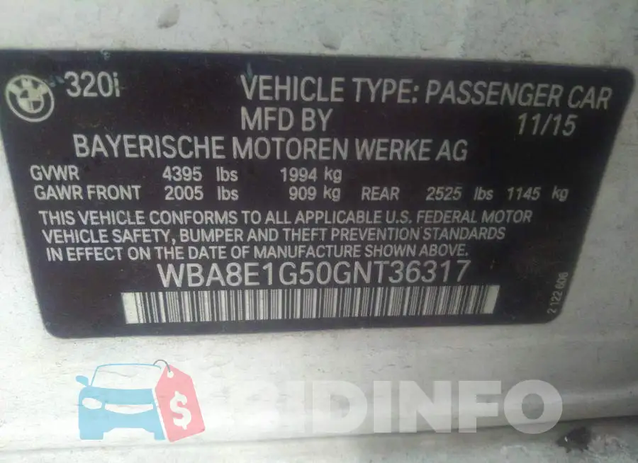 WBA8E1G50GNT36317 Photo# 9