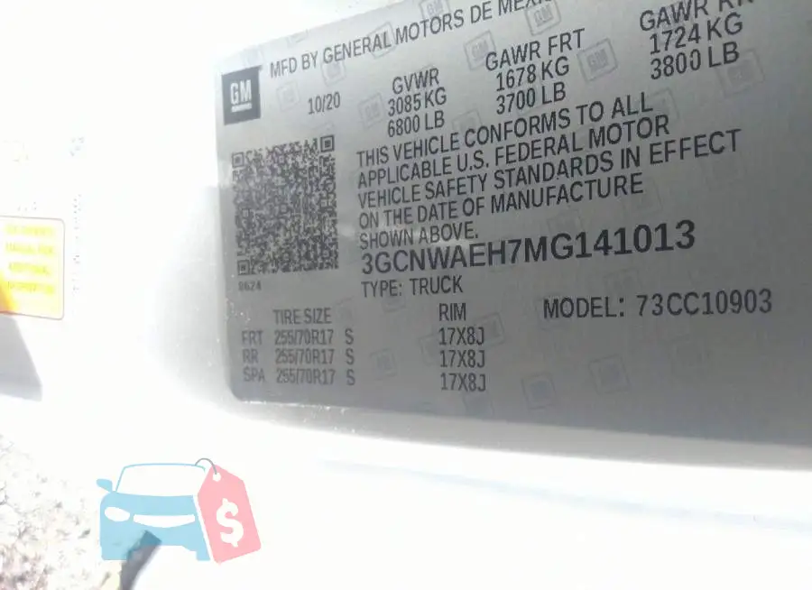 3GCNWAEH7MG141013 Photo# 9
