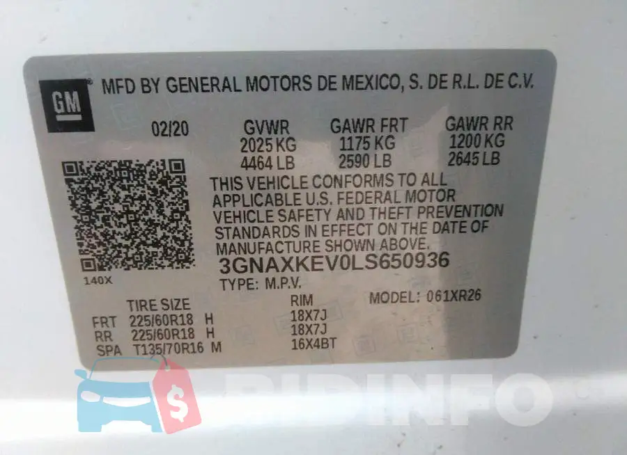 3GNAXKEV0LS650936 Photo# 9