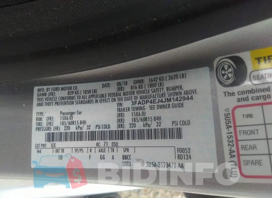 3FADP4EJ4JM142944 Photo# 9