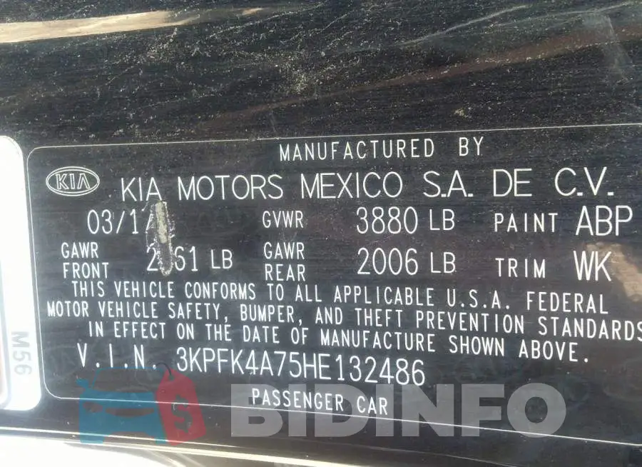 3KPFK4A75HE132486 Photo# 9