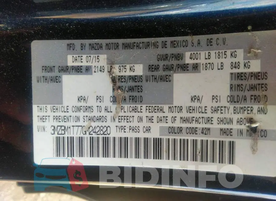 3MZBM1T77GM242820 Photo# 9