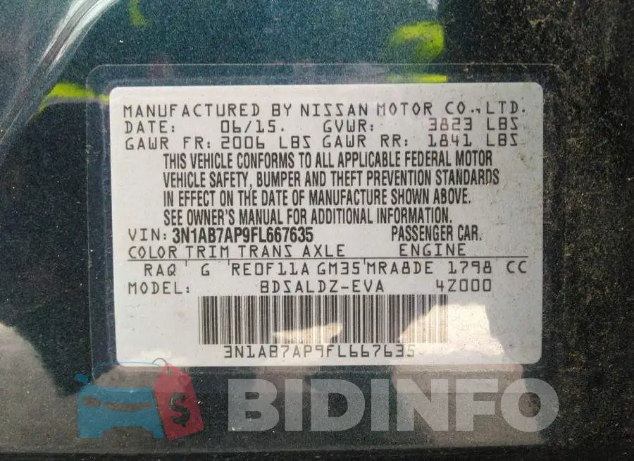 3N1AB7AP9FL667635 Photo# 9
