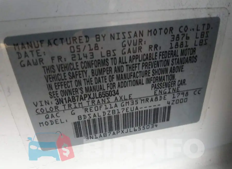 3N1AB7APXJL655034 Photo# 8