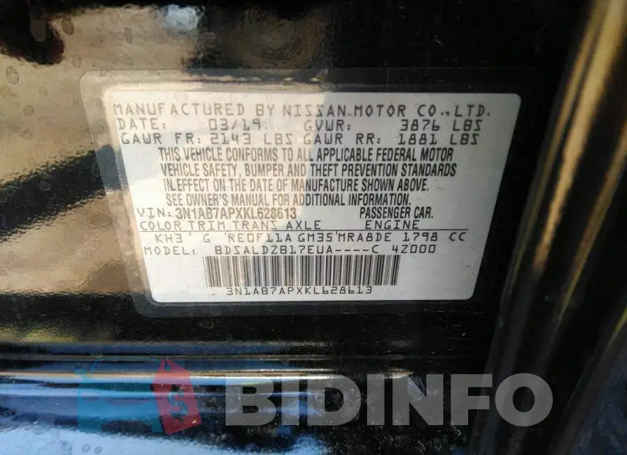3N1AB7APXKL628613 Photo# 9
