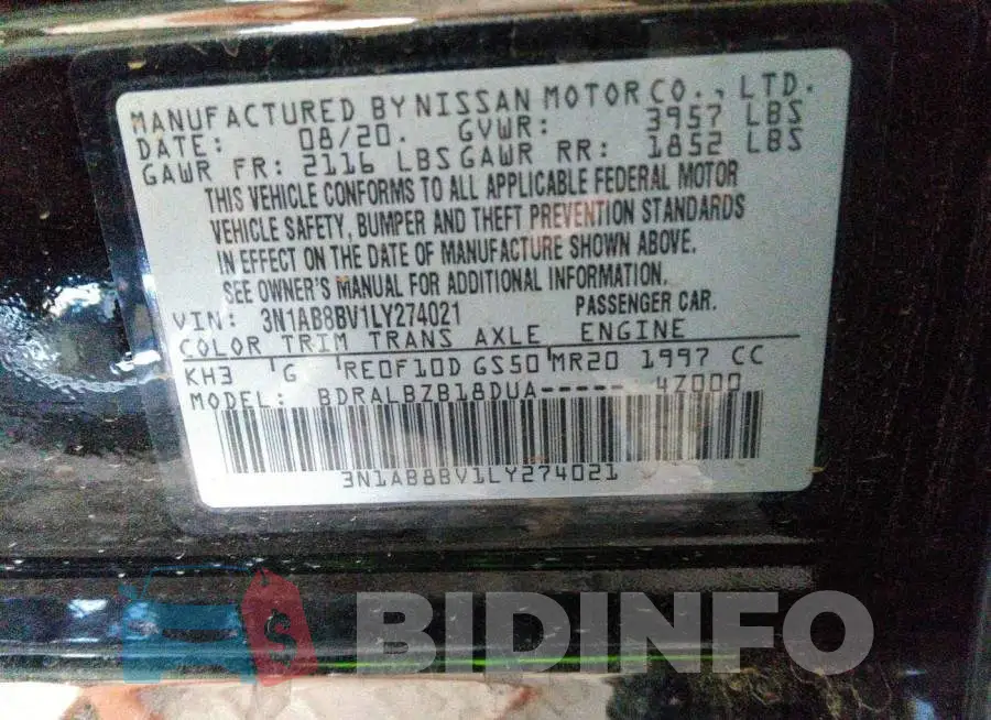 3N1AB8BV1LY274021 Photo# 9