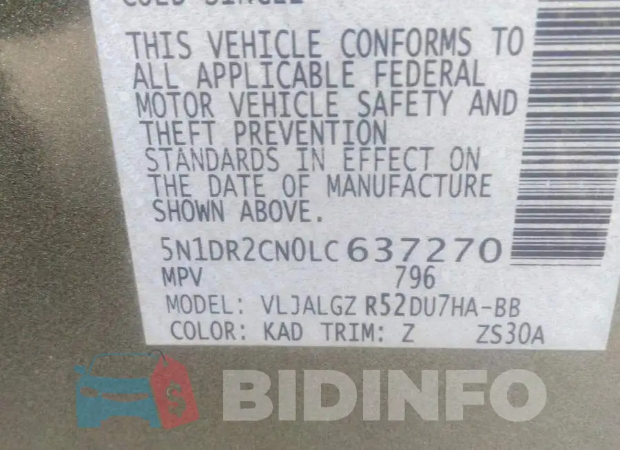 5N1DR2CN0LC637270 Photo# 9