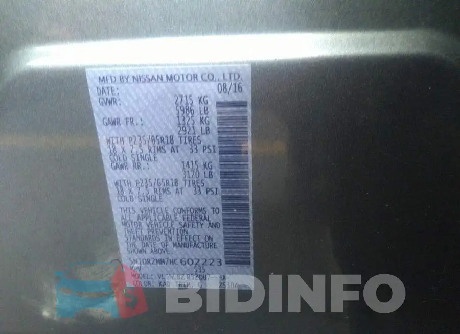5N1DR2MM7HC602223 Photo# 9