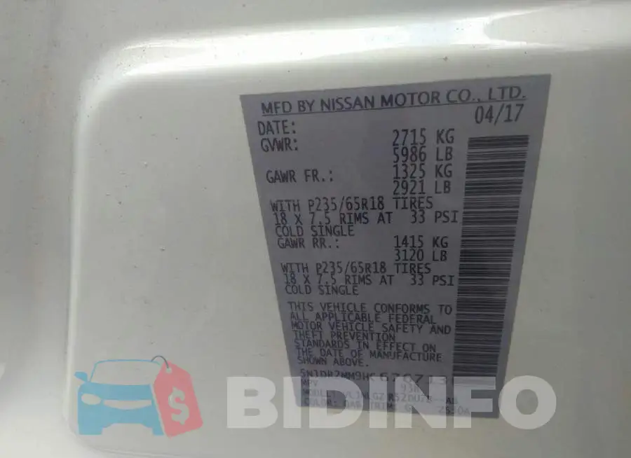 5N1DR2MM9HC676713 Photo# 9