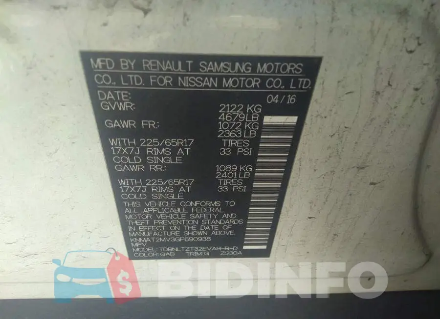 KNMAT2MV3GP690938 Photo# 9