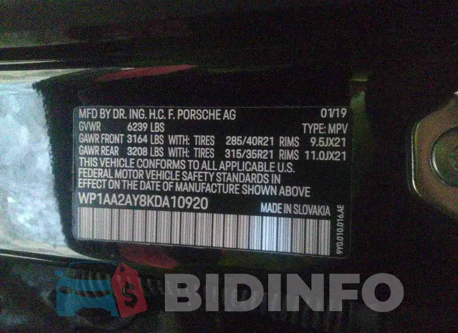 WP1AA2AY8KDA10920 Photo# 9