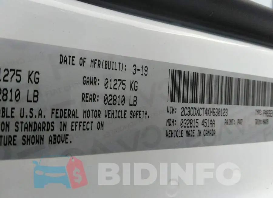 2C3CDXCT4KH630123 Photo# 9