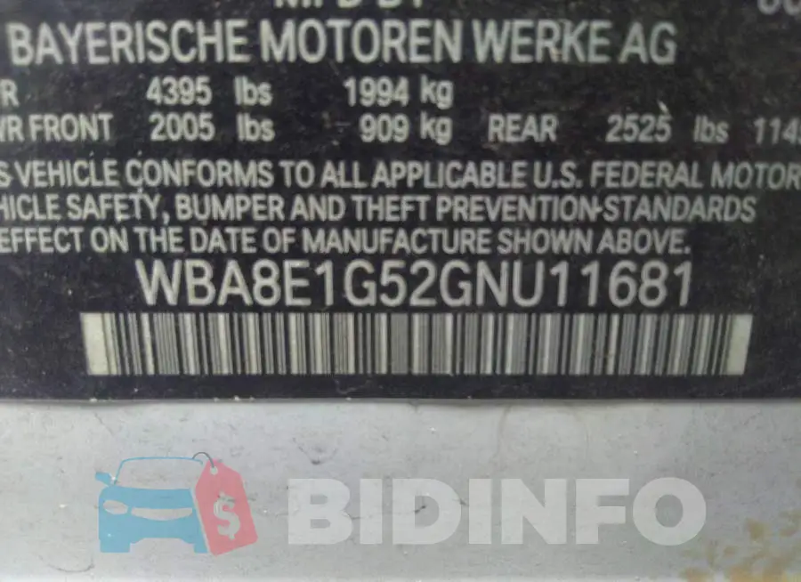WBA8E1G52GNU11681 Photo# 9