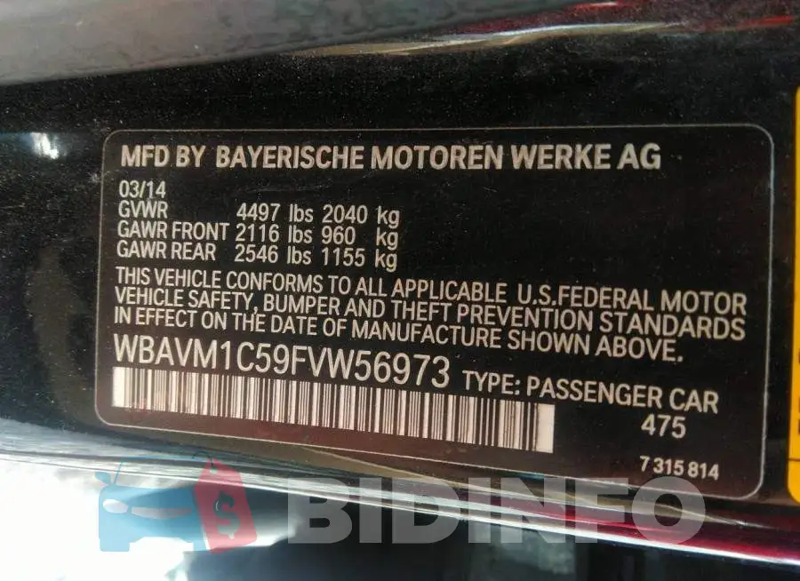 WBAVM1C59FVW56973 Photo# 9