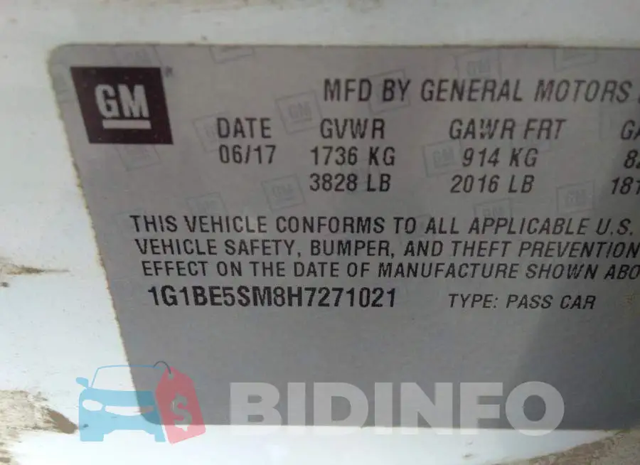1G1BE5SM8H7271021 Photo# 9