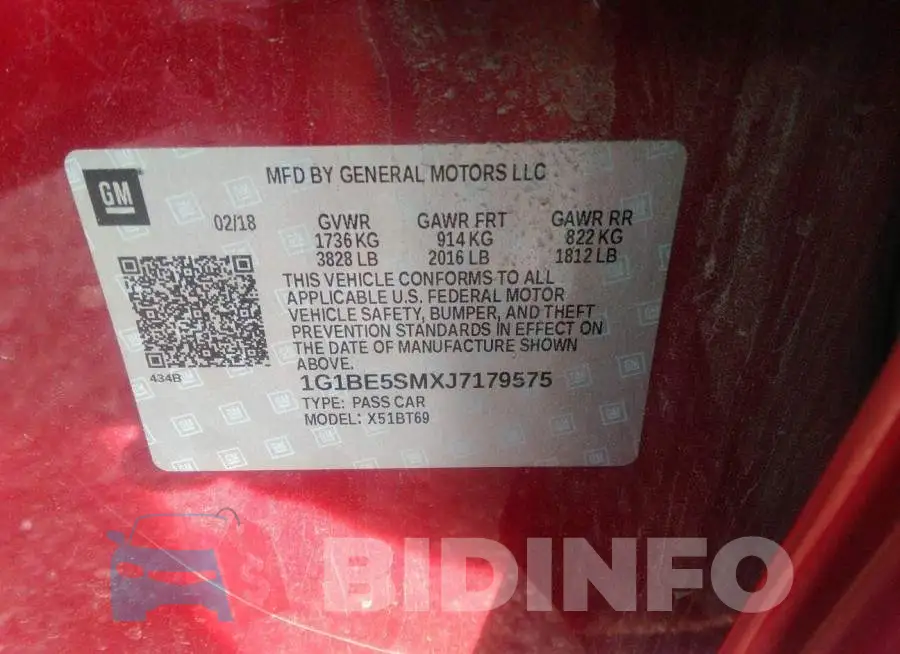 1G1BE5SMXJ7179575 Photo# 9