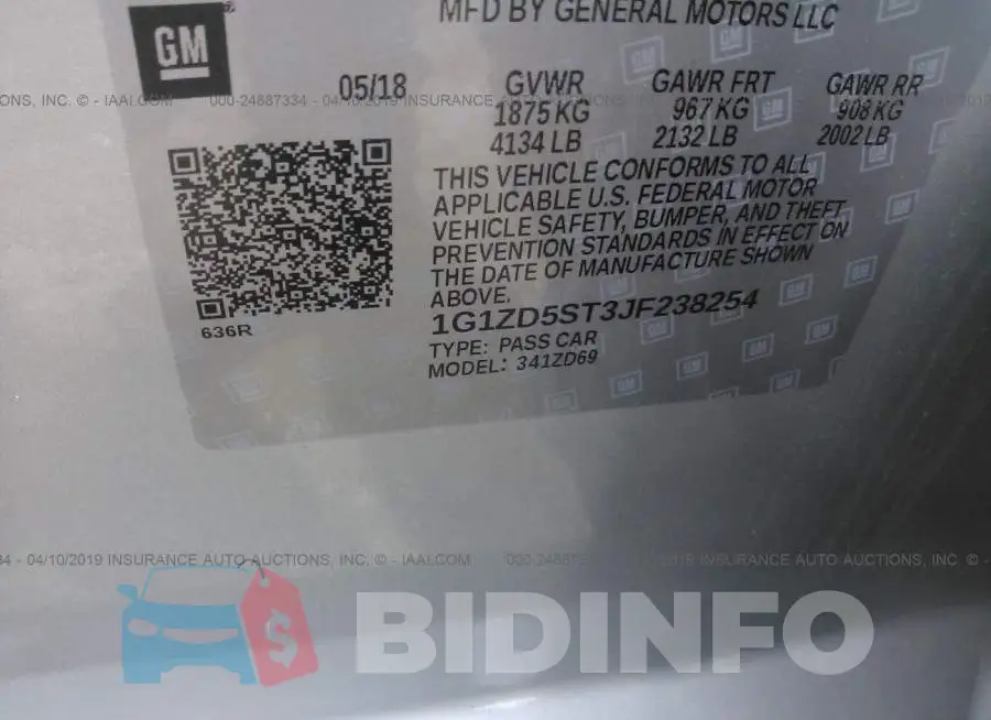 1G1ZD5ST3JF238254 Photo# 9