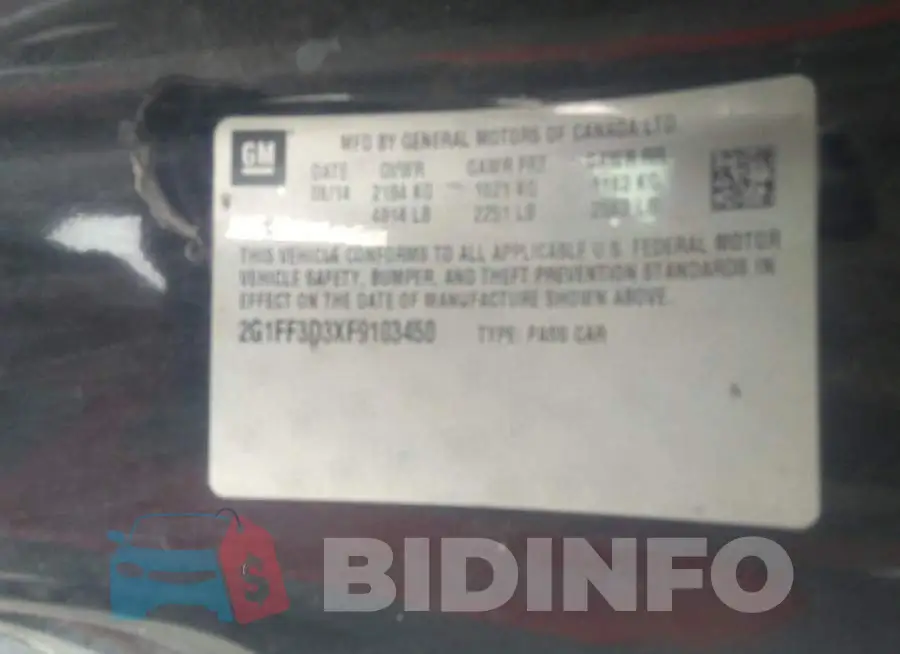 2G1FF3D3XF9103450 Photo# 9
