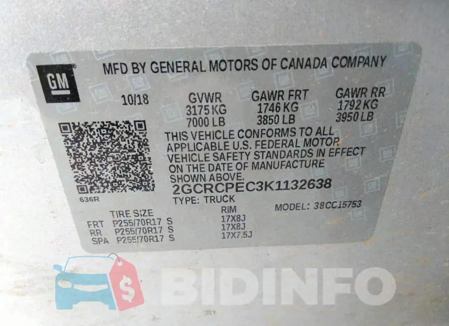 2GCRCPEC3K1132638 Photo# 9