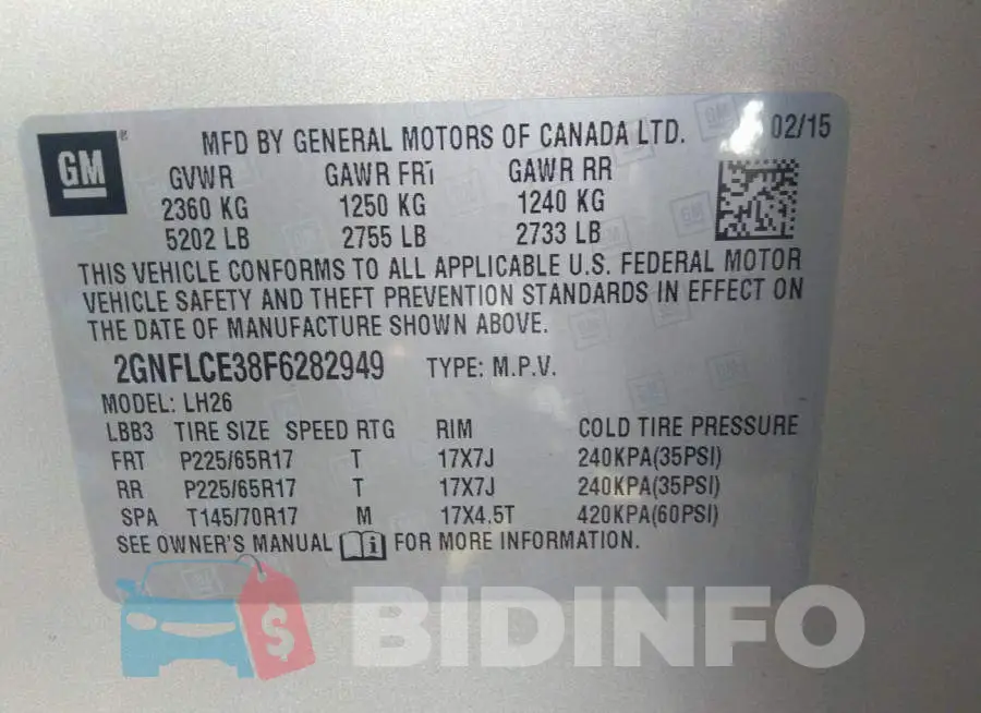 2GNFLCE38F6282949 Photo# 9
