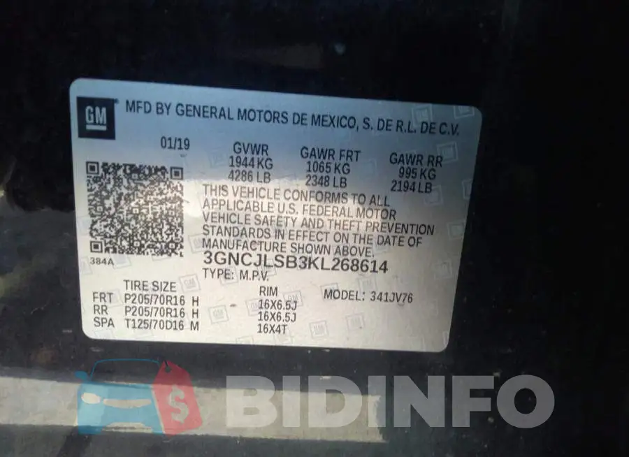 3GNCJLSB3KL268614 Photo# 9