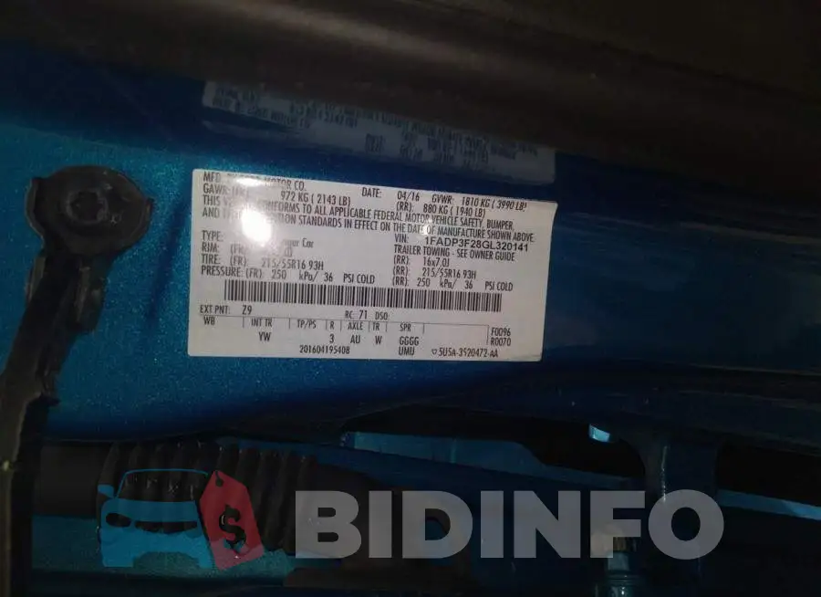 1FADP3F28GL320141 Photo# 9