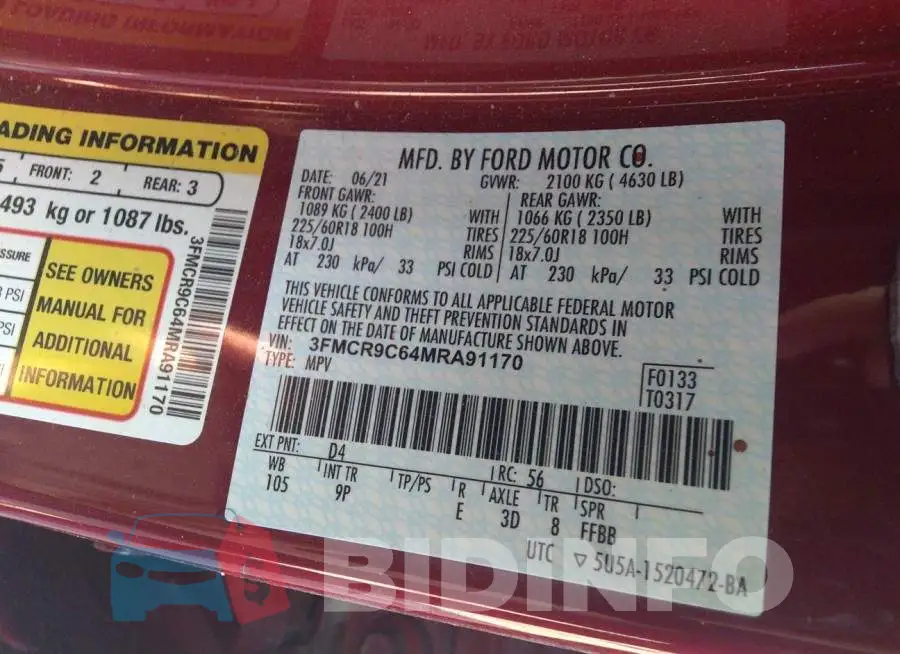 3FMCR9C64MRA91170 Photo# 9