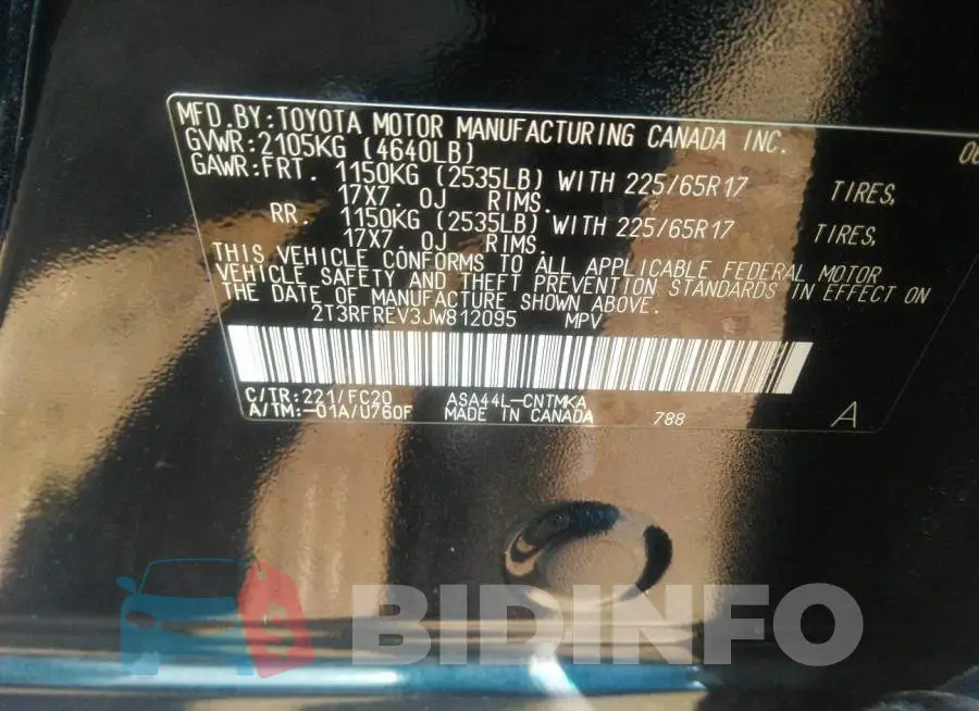 2T3RFREV3JW812095 Photo# 9