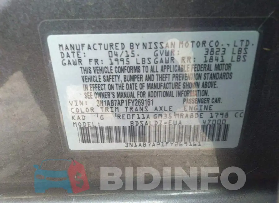 3N1AB7AP1FY269161 Photo# 9