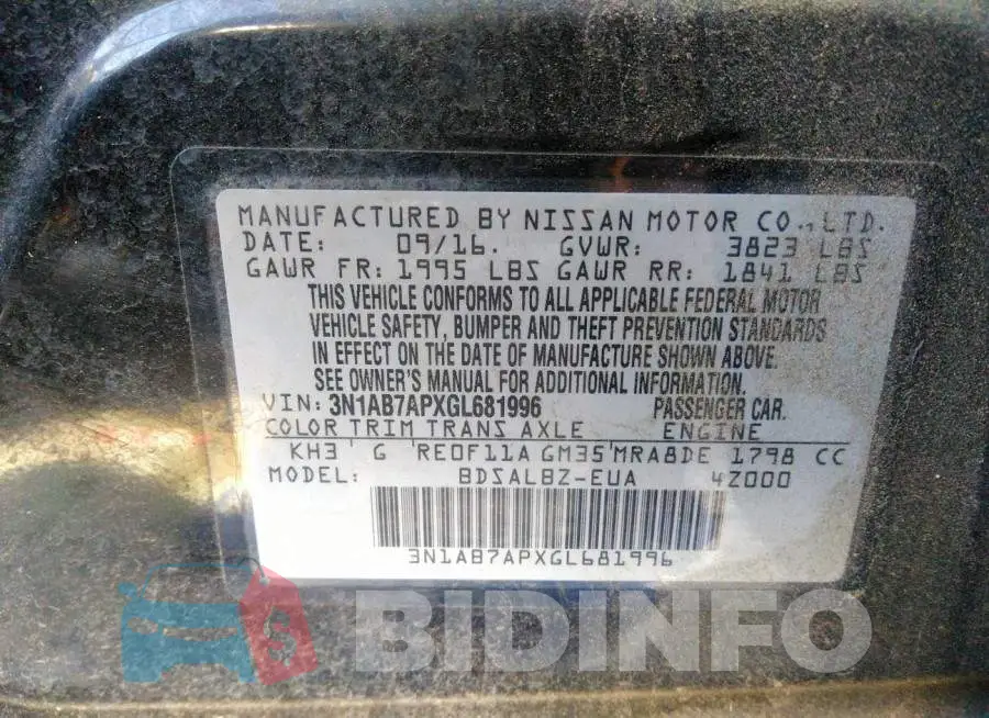 3N1AB7APXGL681996 Photo# 9