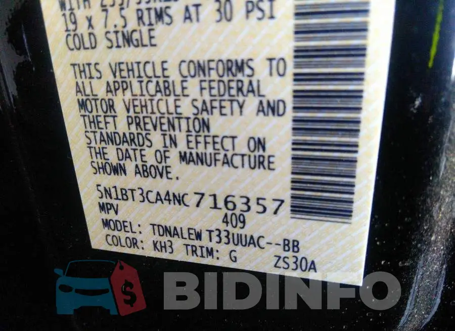 5N1BT3CA4NC716357 Photo# 9
