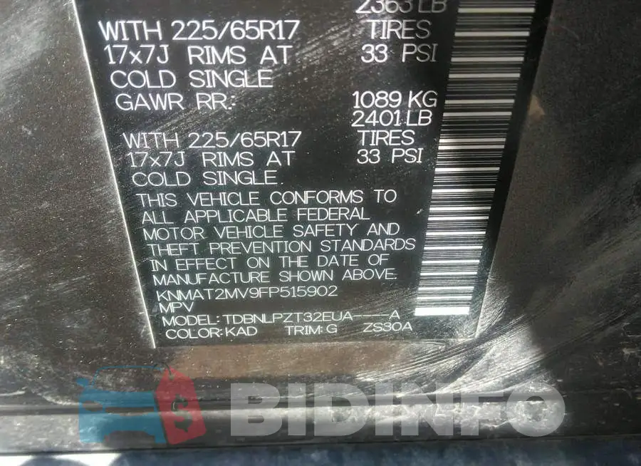KNMAT2MV9FP515902 Photo# 9