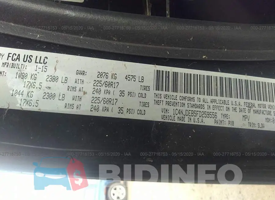 1C4NJDEB5FD259556 Photo# 9