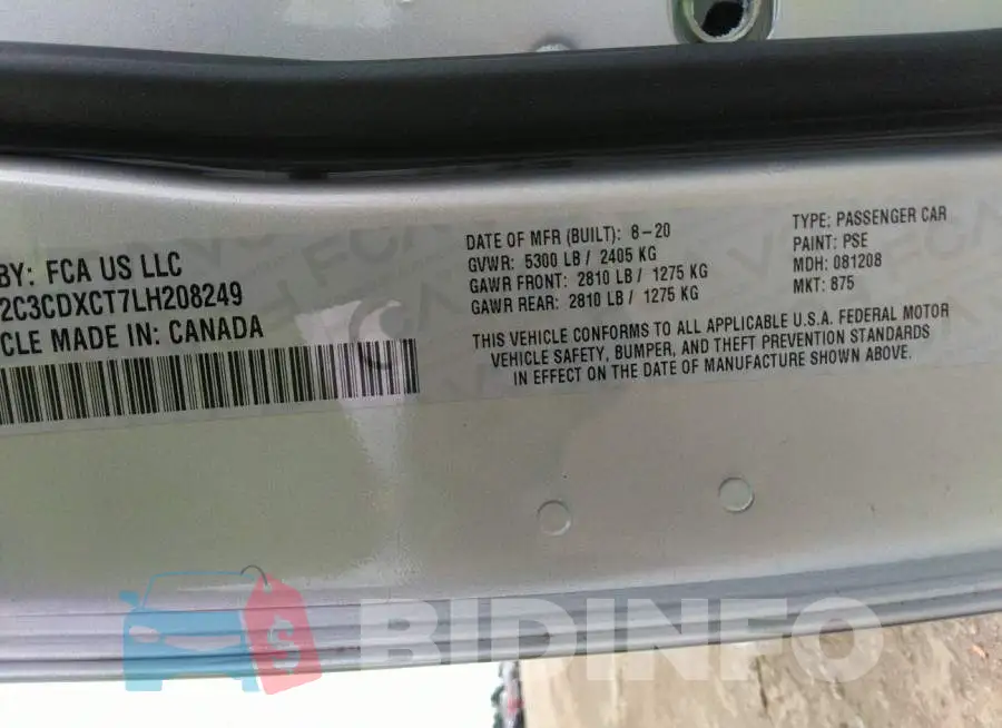 2C3CDXCT7LH208249 Photo# 9