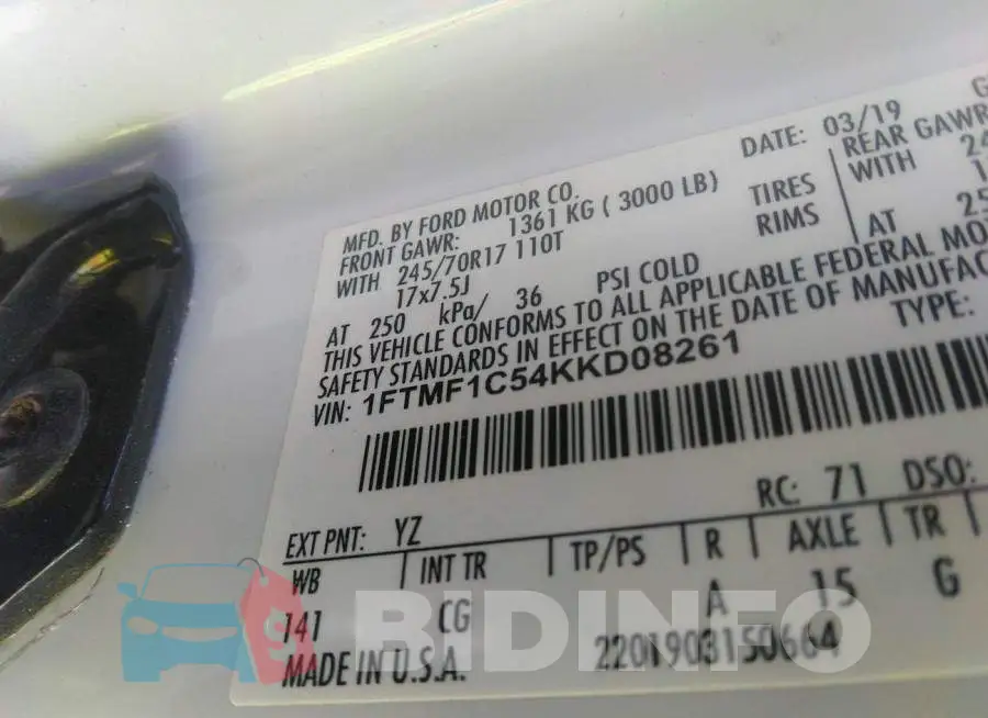 1FTMF1C54KKD08261 Photo# 9