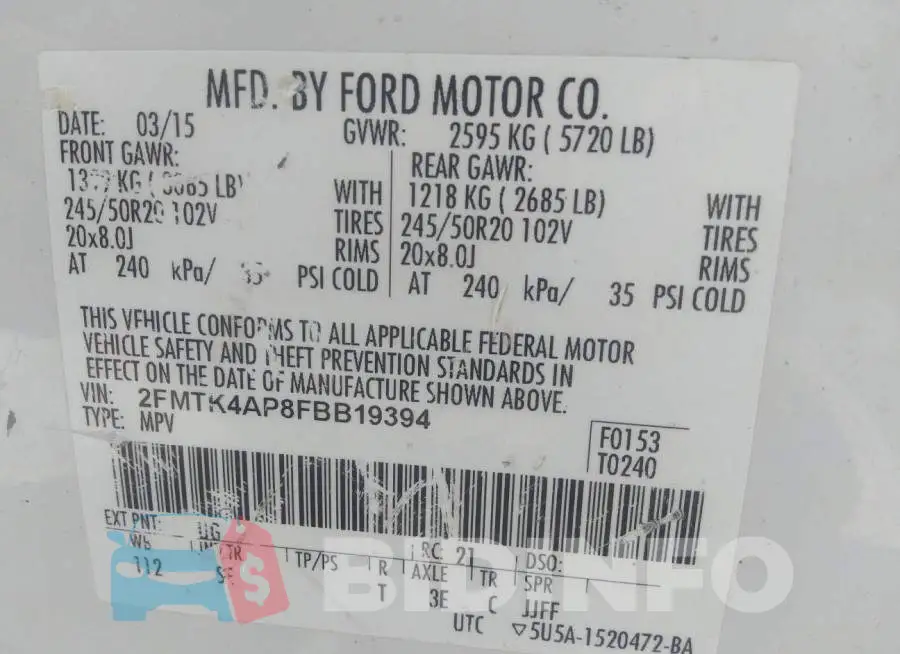 2FMTK4AP8FBB19394 Photo# 9