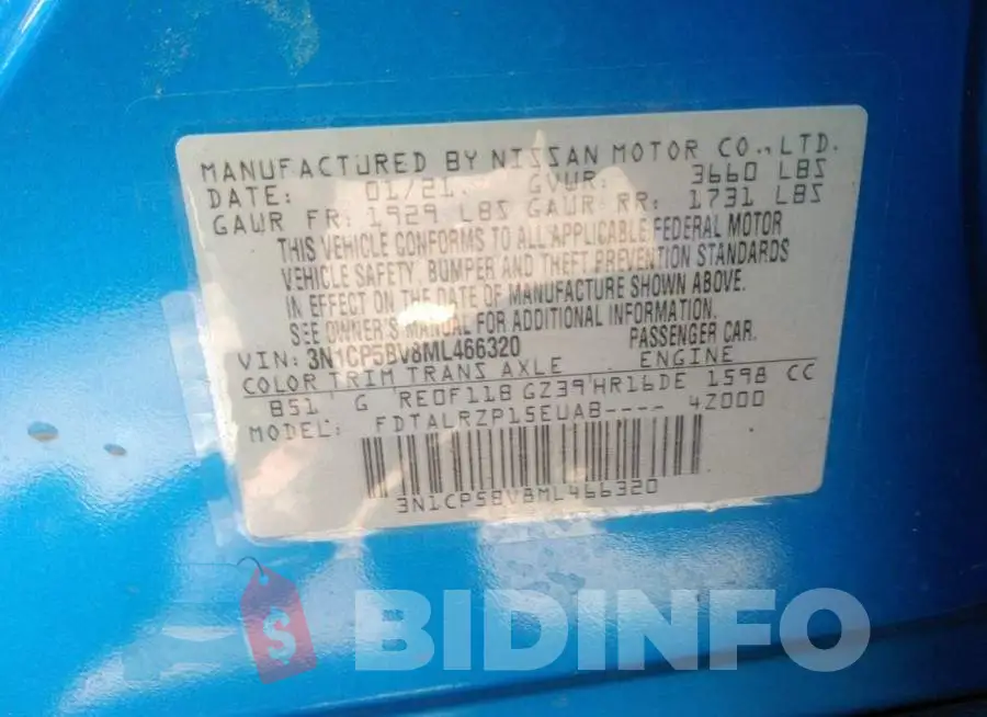 3N1CP5BV8ML466320 Photo# 9