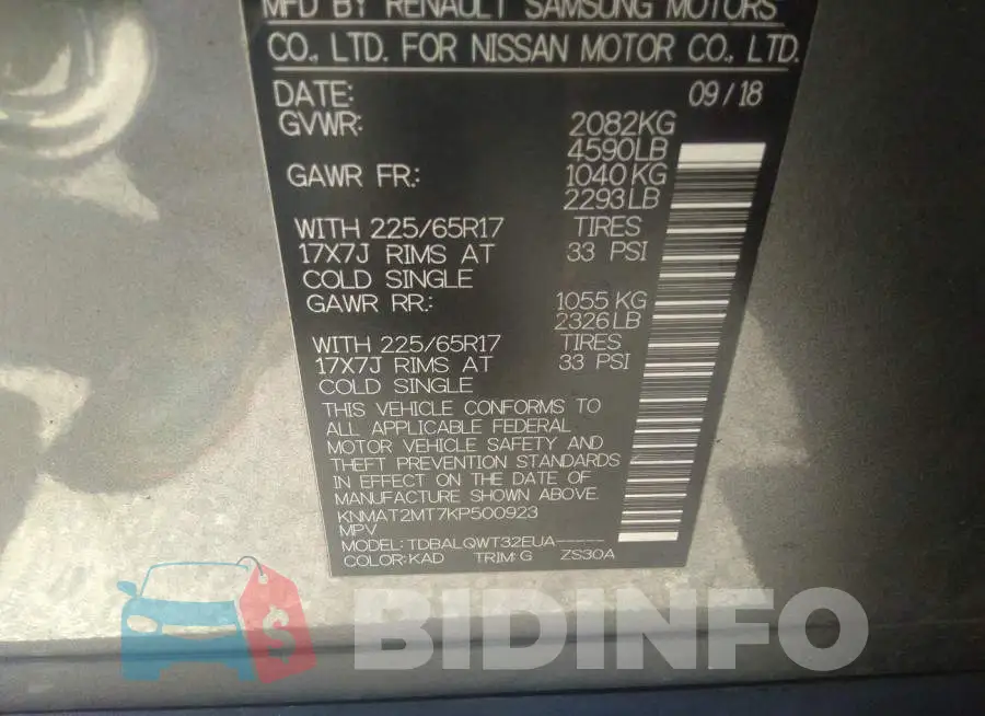 KNMAT2MT7KP500923 Photo# 9