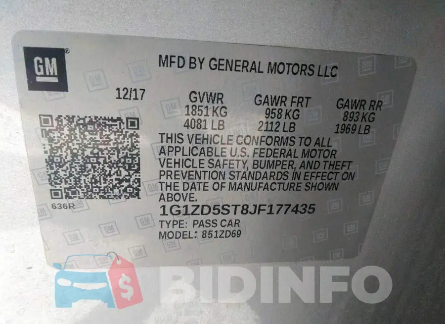 1G1ZD5ST8JF177435 Photo# 9