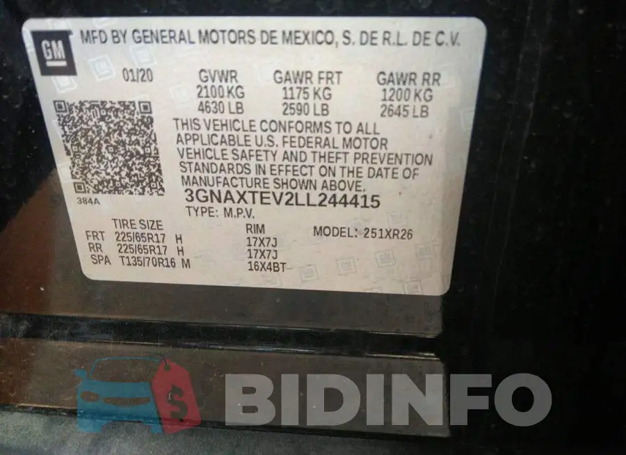 3GNAXTEV2LL244415 Photo# 9