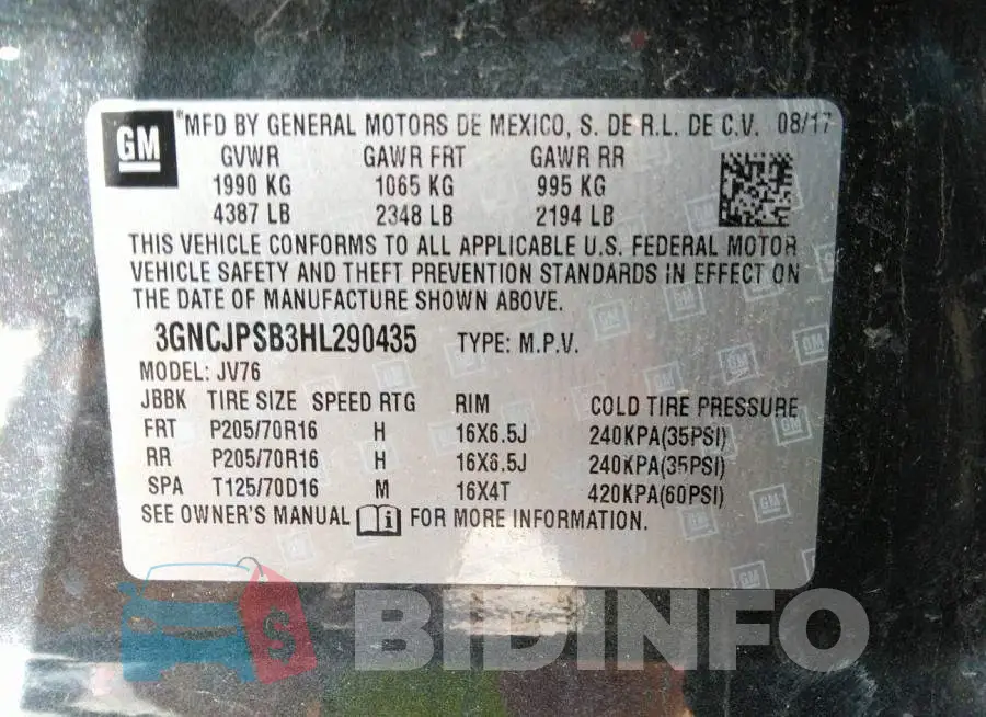 3GNCJPSB3HL290435 Photo# 9