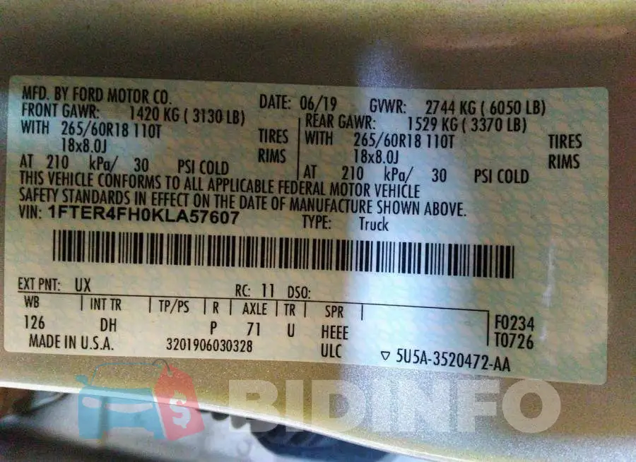 1FTER4FH0KLA57607 Photo# 9