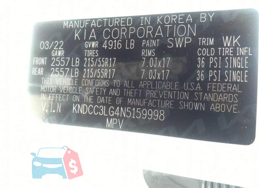KNDCC3LG4N5159998 Photo# 9