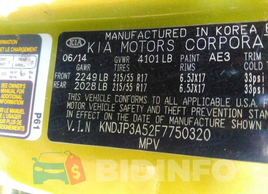 KNDJP3A52F7750320 Photo# 9