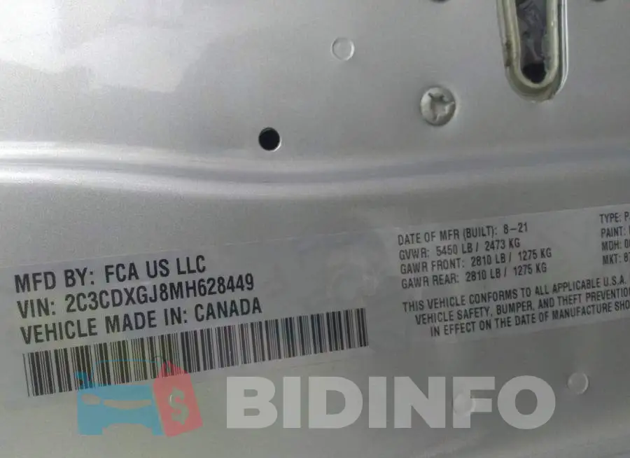 2C3CDXGJ8MH628449 Photo# 9